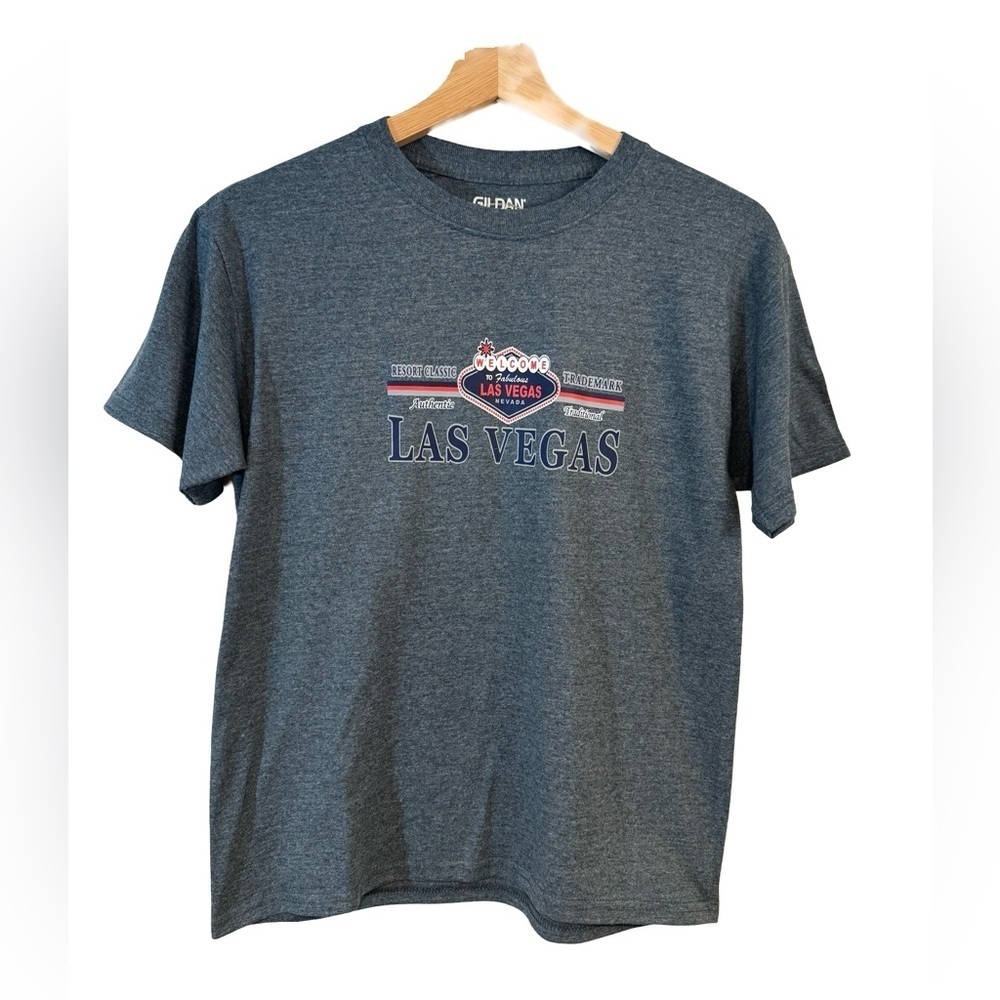 Las Vegas Dark Gray T-Shirt Juniors Size Large ☀️